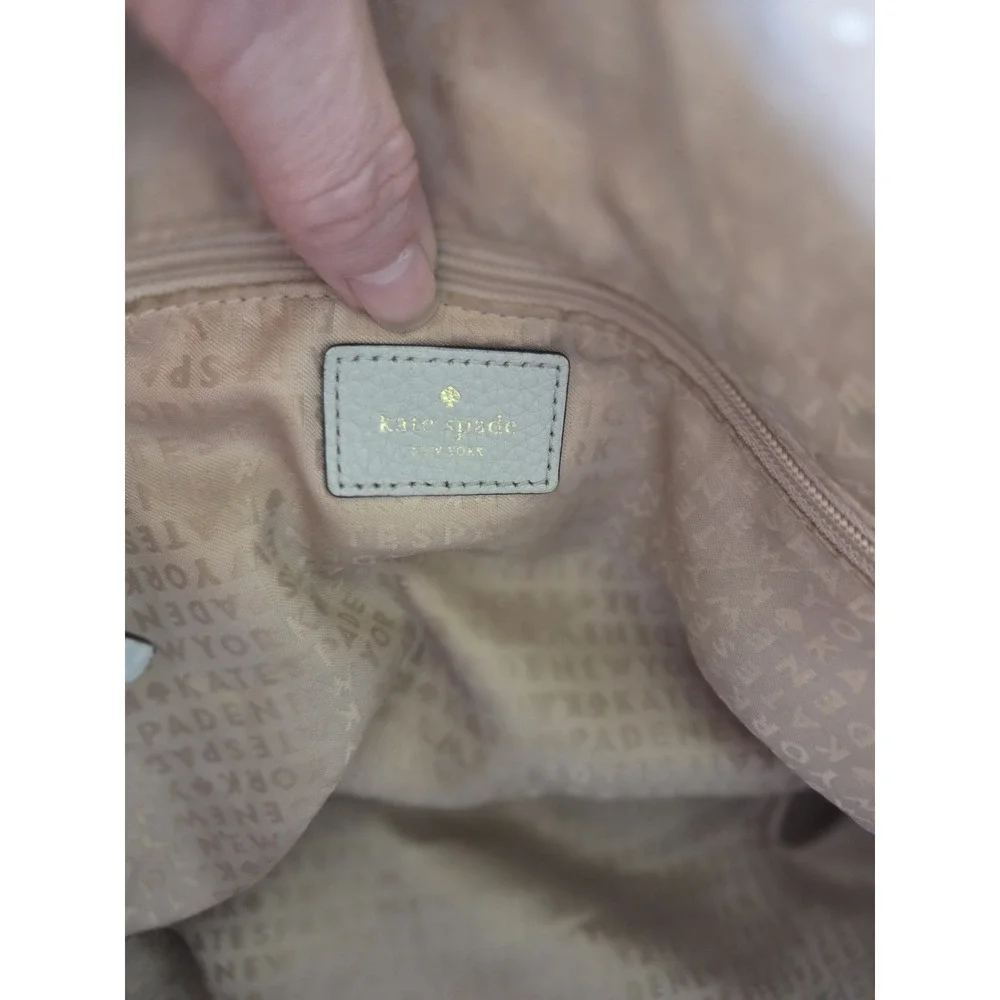 Kate Spade Berkshire Road‎ Teegan Zip Tote Bag Satchel Grey Shoulder Leather